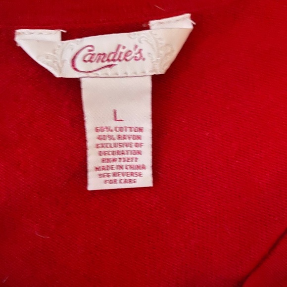 Candie’s Juniors Red Flower Cardigan - Picture 2 of 4